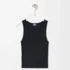 Anagram-Tanktop aus Seide Schwarz