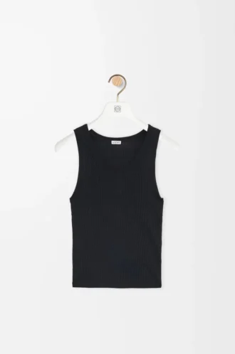 Anagram-Tanktop aus Seide Schwarz