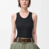 Anagram-Tanktop aus Seide Schwarz