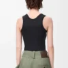 Anagram-Tanktop aus Seide Schwarz