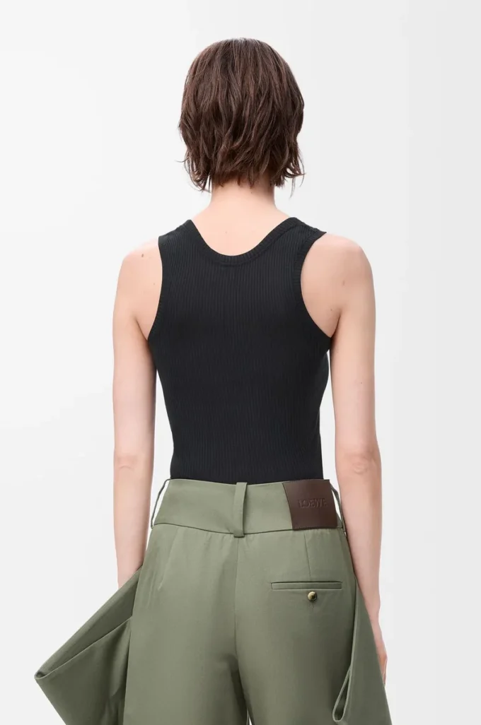 Anagram-Tanktop aus Seide Schwarz