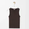 Anagram-Tanktop aus Stretch-Viskose in Braun