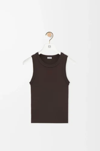 Anagram-Tanktop aus Stretch-Viskose in Braun