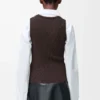 Anagram-Tanktop aus Stretch-Viskose in Braun