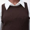 Anagram-Tanktop aus Stretch-Viskose in Braun