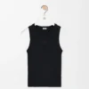 Anagram-Tanktop aus Stretch-Viskose in Schwarz