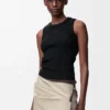 Anagram-Tanktop aus Stretch-Viskose in Schwarz