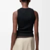 Anagram-Tanktop aus Stretch-Viskose in Schwarz