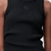 Anagram-Tanktop aus Stretch-Viskose in Schwarz