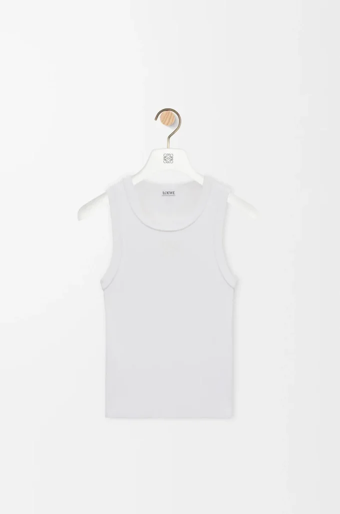 Anagram-Tanktop aus Stretch-Viskose Weiß