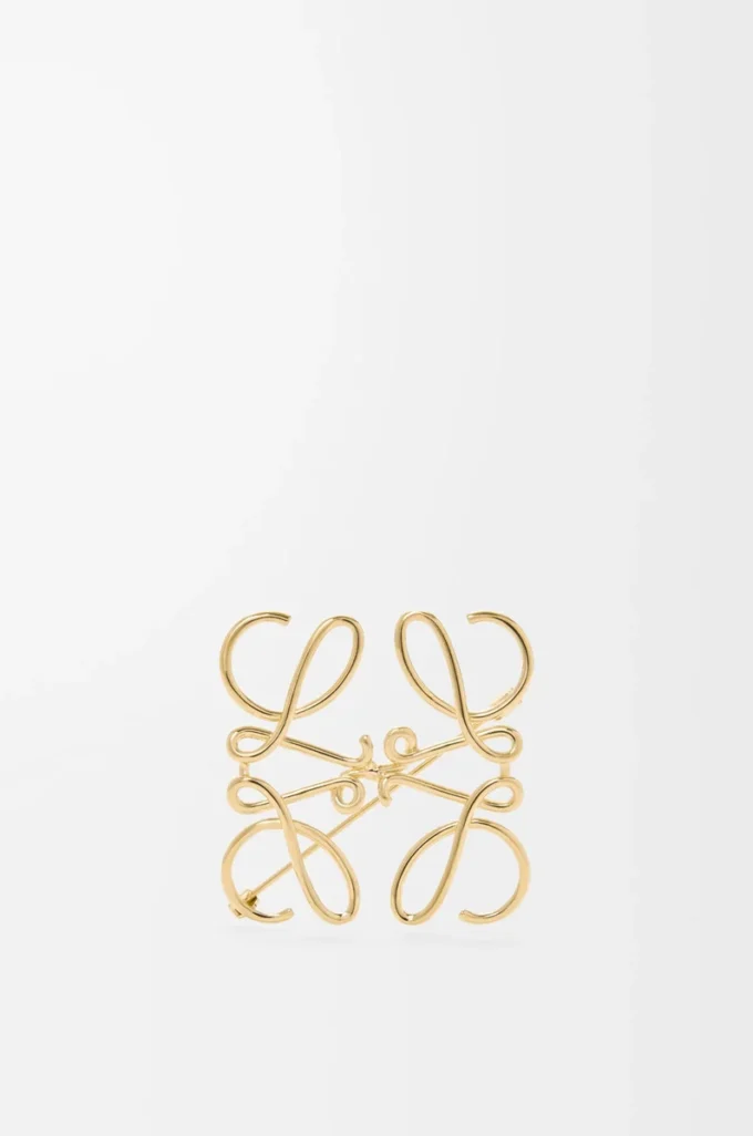 Anagramm-Brosche aus Metall in Gold