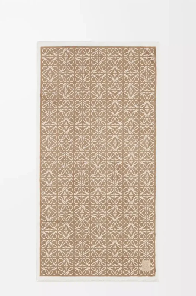 Anagramm-Handtuch aus Baumwolle Beige