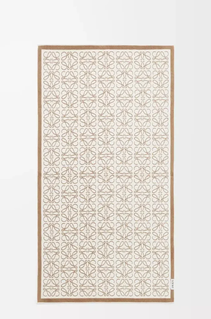 Anagramm-Handtuch aus Baumwolle Beige