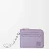 Anagramm-Münzkartenetui aus pebble-genarbtem Kalbsleder in Dirty Mauve