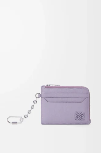 Anagramm-Münzkartenetui aus pebble-genarbtem Kalbsleder in Dirty Mauve