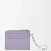 Anagramm-Münzkartenetui aus pebble-genarbtem Kalbsleder in Dirty Mauve