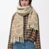Anagramm-Schal aus Alpaka und Wolle Beige/Weiß