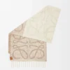 Anagramm-Schal aus Alpaka und Wolle Beige/Weiß