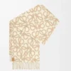 Anagramm-Schal aus Alpaka- und Wollmischung Beige/Weiß