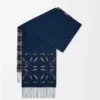 Anagramm-Schal aus Seide und Kaschmir Marineblau/Anthrazit/Marineblau