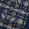 Anagramm-Schal aus Seide und Kaschmir Marineblau/Anthrazit/Marineblau