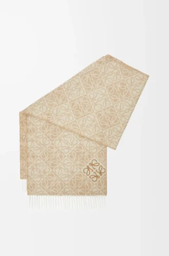 Anagramm-Schal aus Wolle und Kaschmir Beige