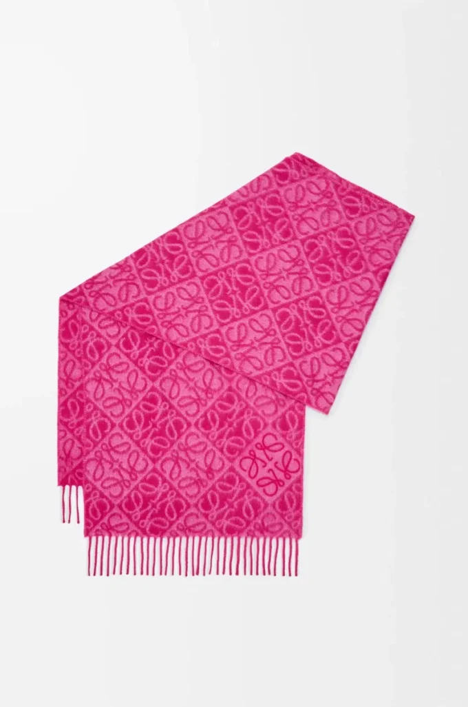 Anagramm-Schal aus Wolle und Kaschmir Fuchsia