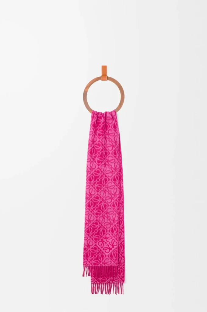 Anagramm-Schal aus Wolle und Kaschmir Fuchsia