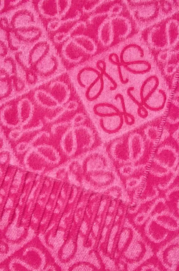 Anagramm-Schal aus Wolle und Kaschmir Fuchsia