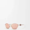 Anagramm-Sonnenbrille in Sechseckform Roségold