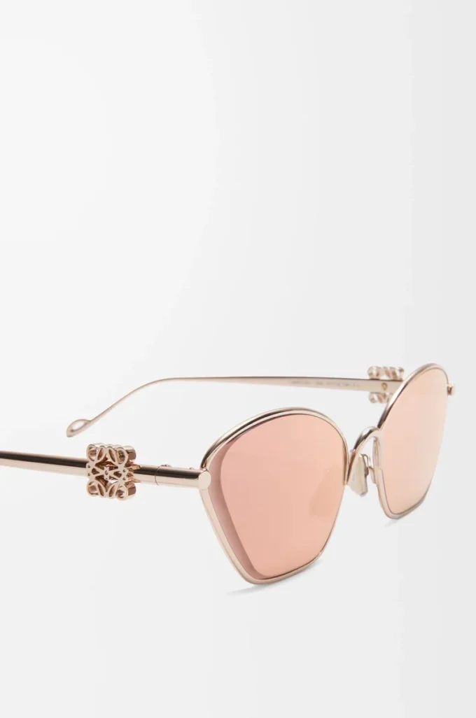 Anagramm-Sonnenbrille in Sechseckform Roségold