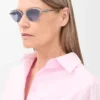 Anagramm-Sonnenbrille in Sechseckform, Solid Blue