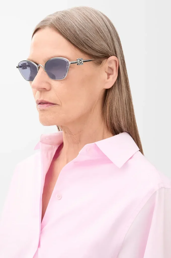Anagramm-Sonnenbrille in Sechseckform, Solid Blue
