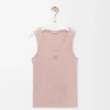 Anagramm-Tanktop aus Seide in Hellrosa