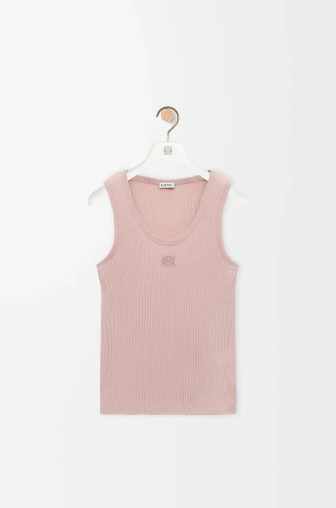 Anagramm-Tanktop aus Seide in Hellrosa