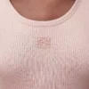 Anagramm-Tanktop aus Seide in Hellrosa
