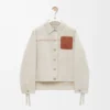 Arbeitsjacke aus Baumwolle und Leinen Ecru