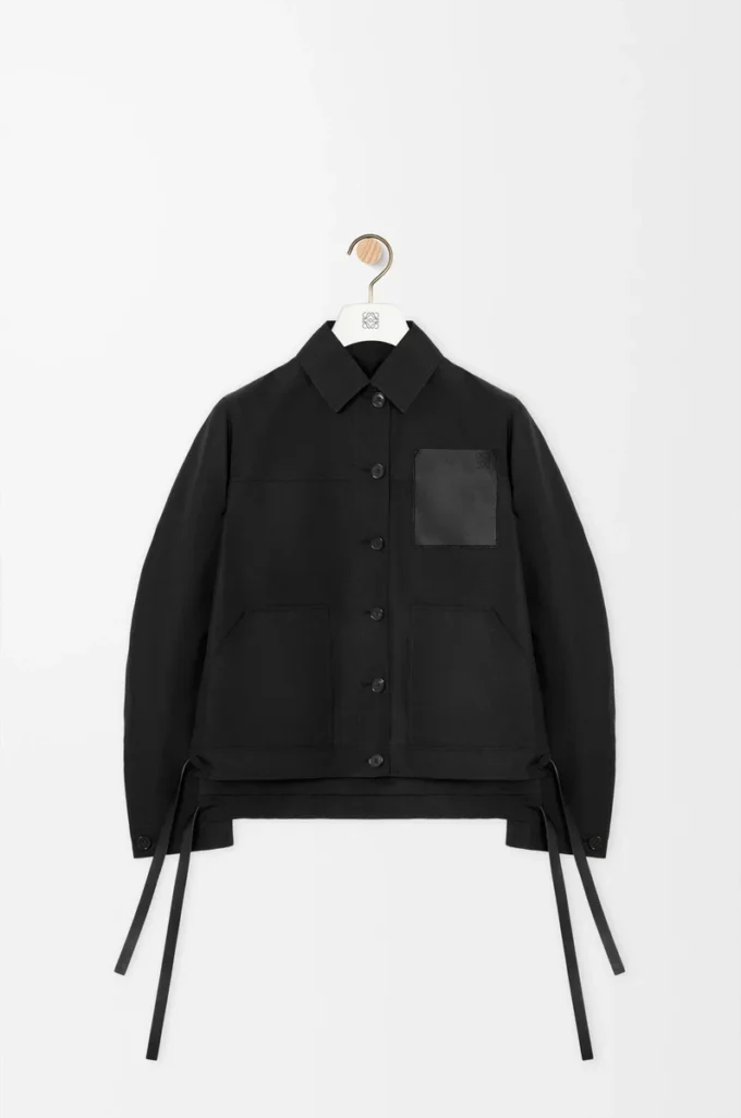 Arbeitsjacke aus Cupro-Mischgewebe Schwarz