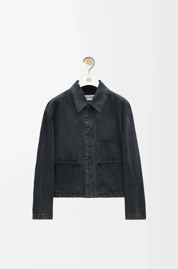 Arbeitsjacke aus Denim Schwarz
