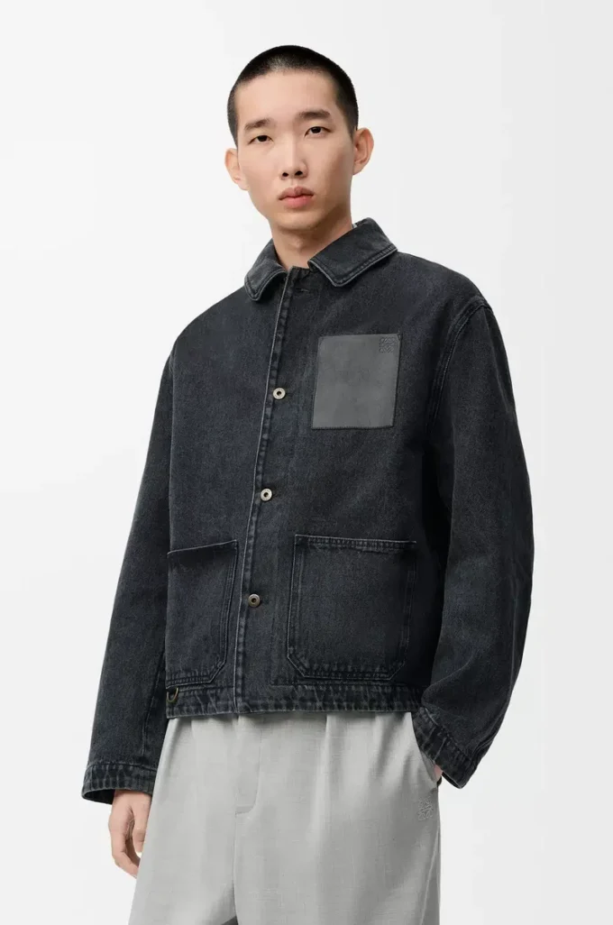 Arbeitsjacke aus Denim Schwarz
