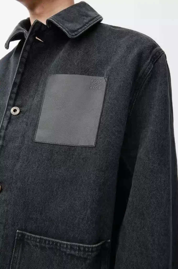 Arbeitsjacke aus Denim Schwarz