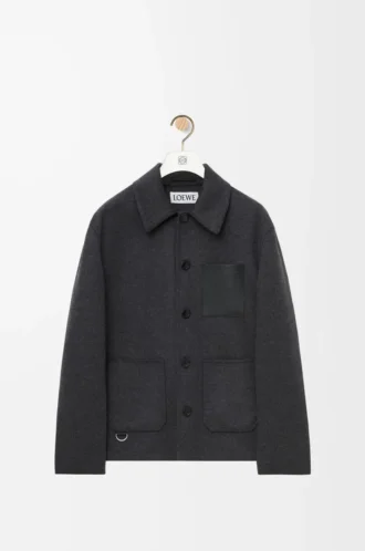 Arbeitsjacke aus Wolle und Kaschmir Charcoal Melange