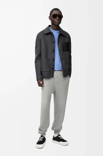 Arbeitsjacke aus Wolle und Kaschmir Charcoal Melange