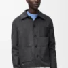 Arbeitsjacke aus Wolle und Kaschmir Charcoal Melange
