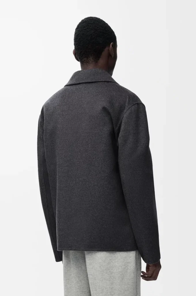 Arbeitsjacke aus Wolle und Kaschmir Charcoal Melange