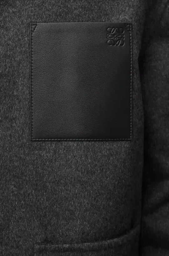 Arbeitsjacke aus Wolle und Kaschmir Charcoal Melange