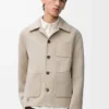 Arbeitsjacke aus Wolle und Kaschmir Hellbeige Melange