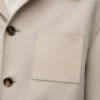 Arbeitsjacke aus Wolle und Kaschmir Hellbeige Melange