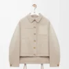 Arbeitsjacke aus Wolle und Kaschmir Hellbeige meliert