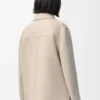 Arbeitsjacke aus Wolle und Kaschmir Hellbeige meliert